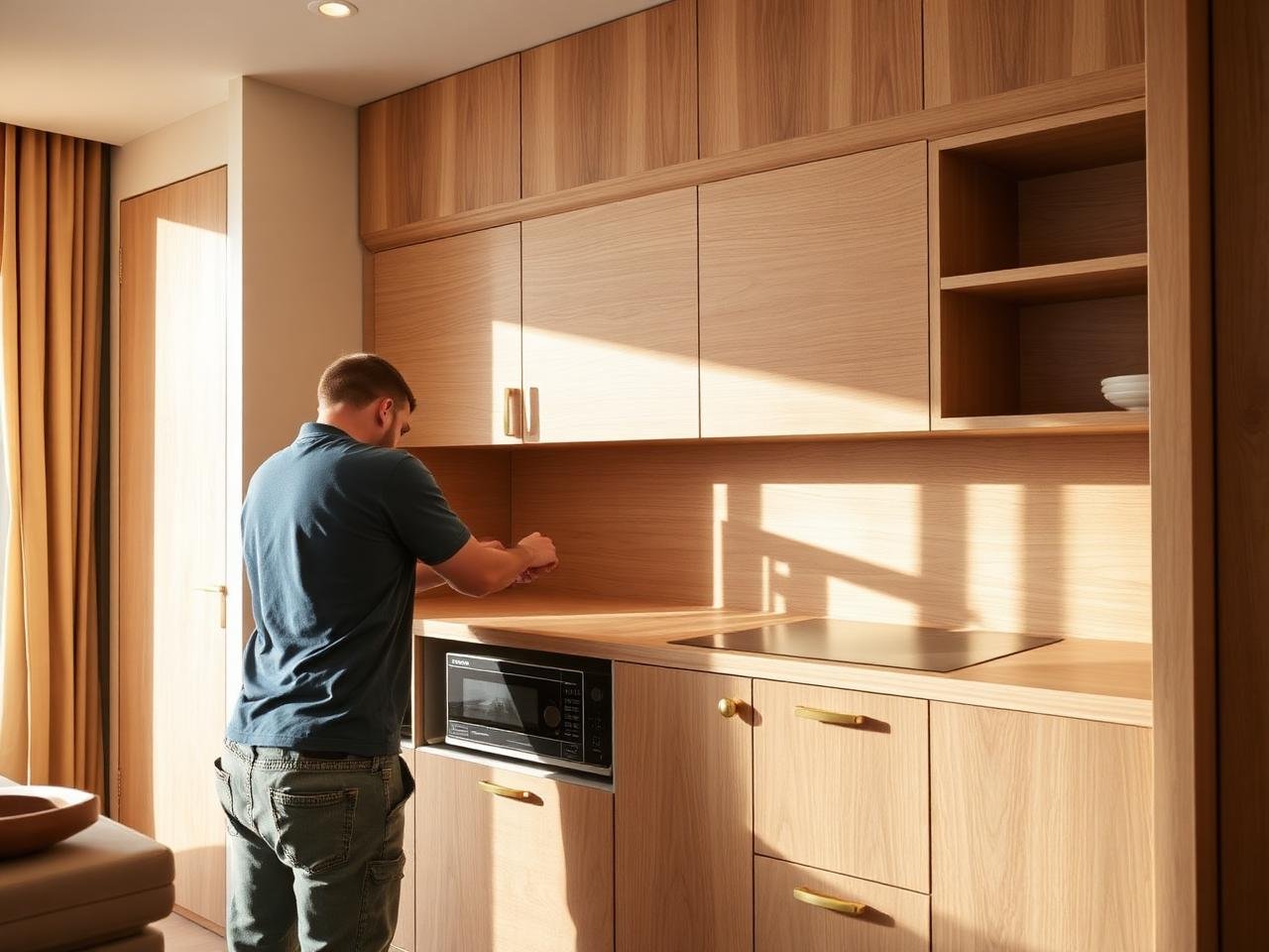 Carpentry installation in a Kuala Lumpur condo kitchen