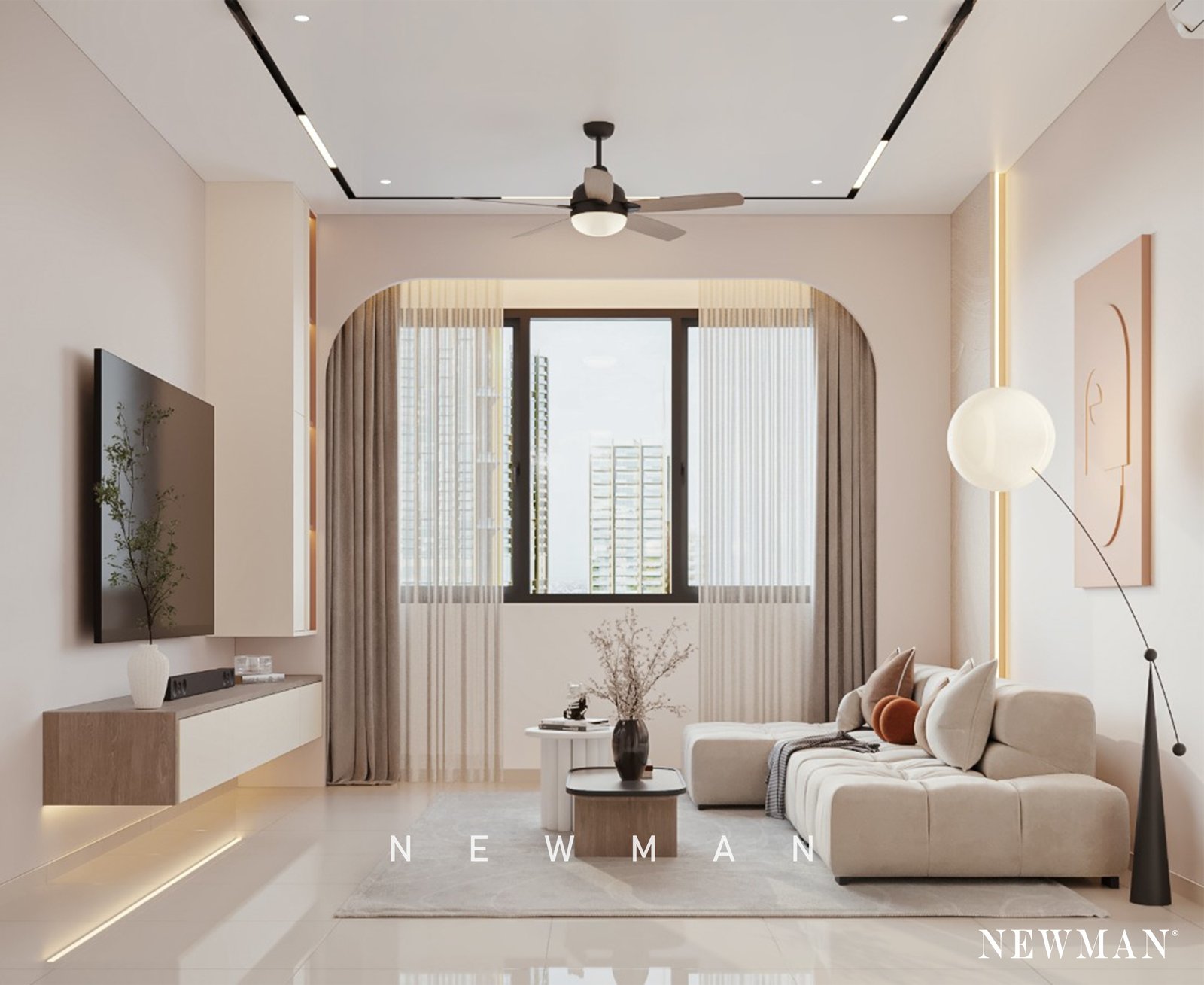 Newman × RGP interior — Soft Light Living
